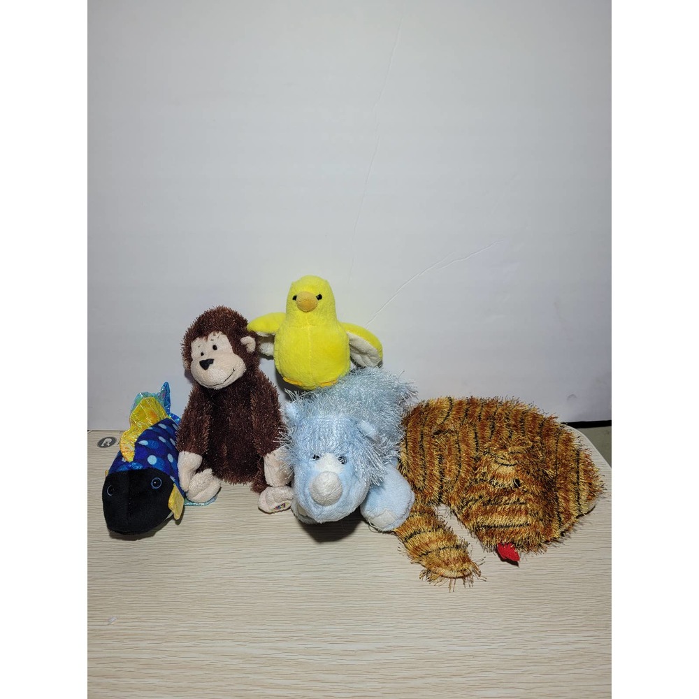 Ganz Plush Lot Rhino Snake Monkey Fish Chick